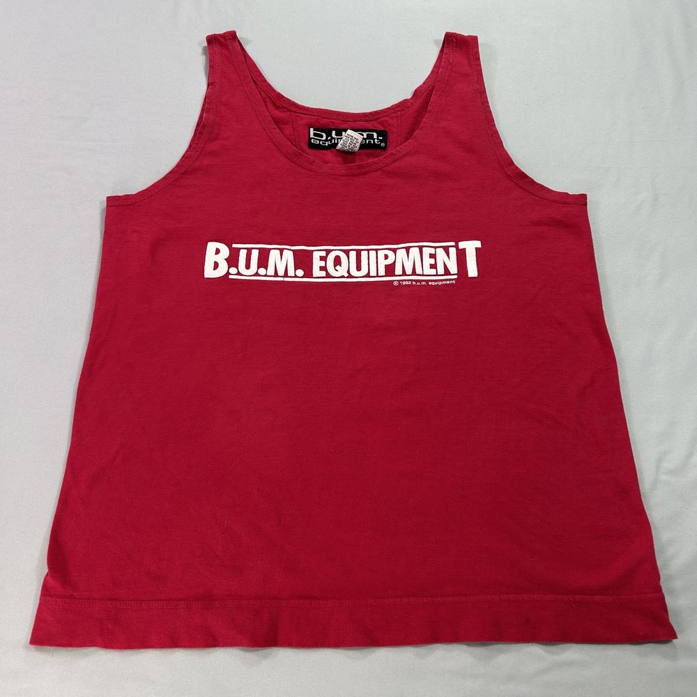 Vintage B.U.M. Equipment Shirt Mens Large Tank Top Spell Out Graphic 90s 1992